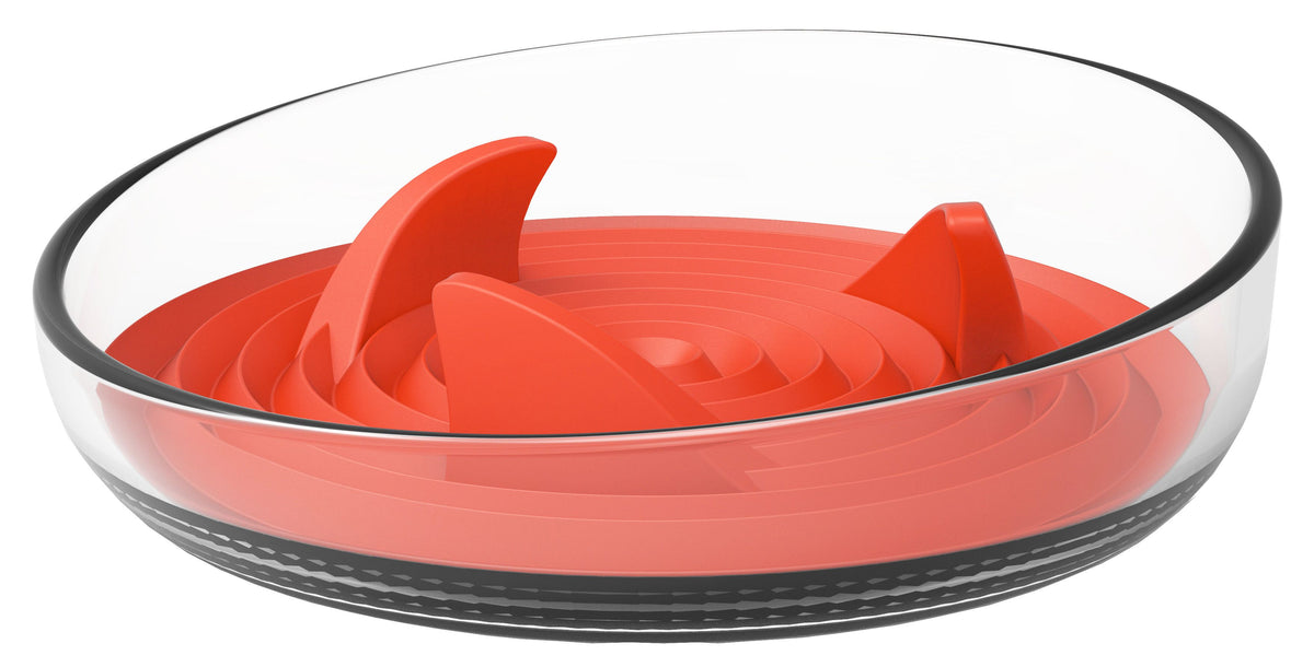 Pet Life Cirlicue Shark Fin Slow Feeder Bowl