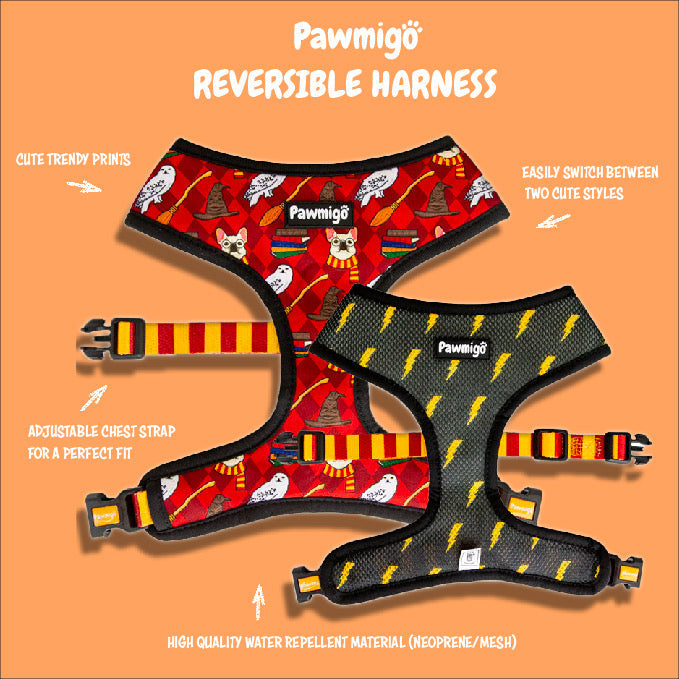 Taco Tuesday reversible harness construction and two-sided feature diagram