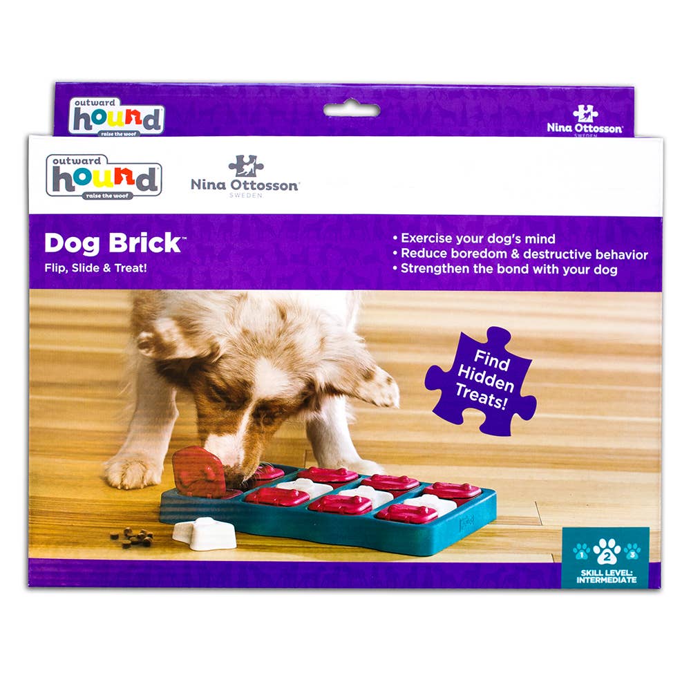 Nina Ottosson Dog Brick Treat Puzzle — Blue