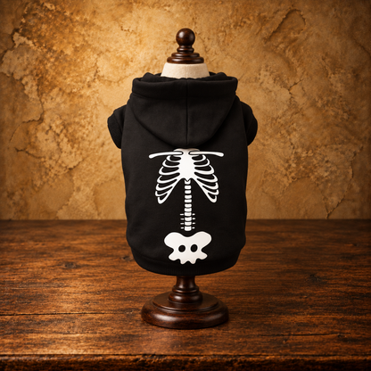 Paw Skellington Pet Hoodie — antique display