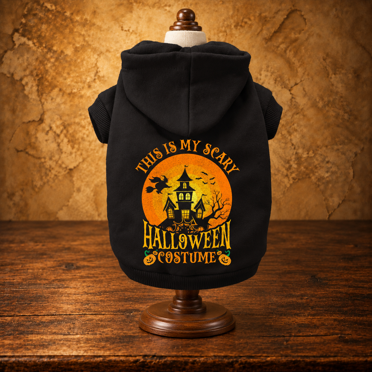 Scary Halloween Pet Hoodie — antique display