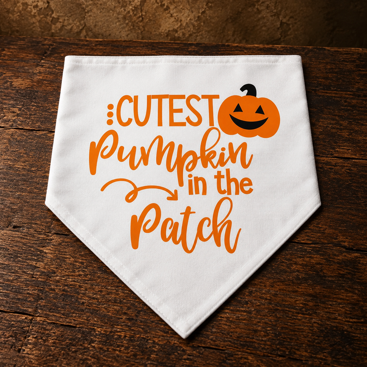 Cutest Pumpkin in the Patch Pet Bandana — antique display