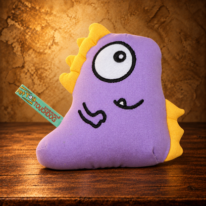 Touchdog One-Eyed Monster Plush Toy — Purple — antique display