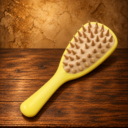 Silicone Pet Shampoo Brush with Handle — antique display