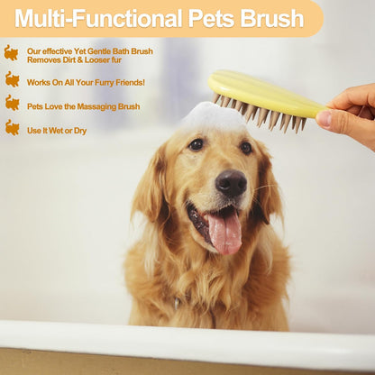 Silicone Pet Shampoo Brush with Handle