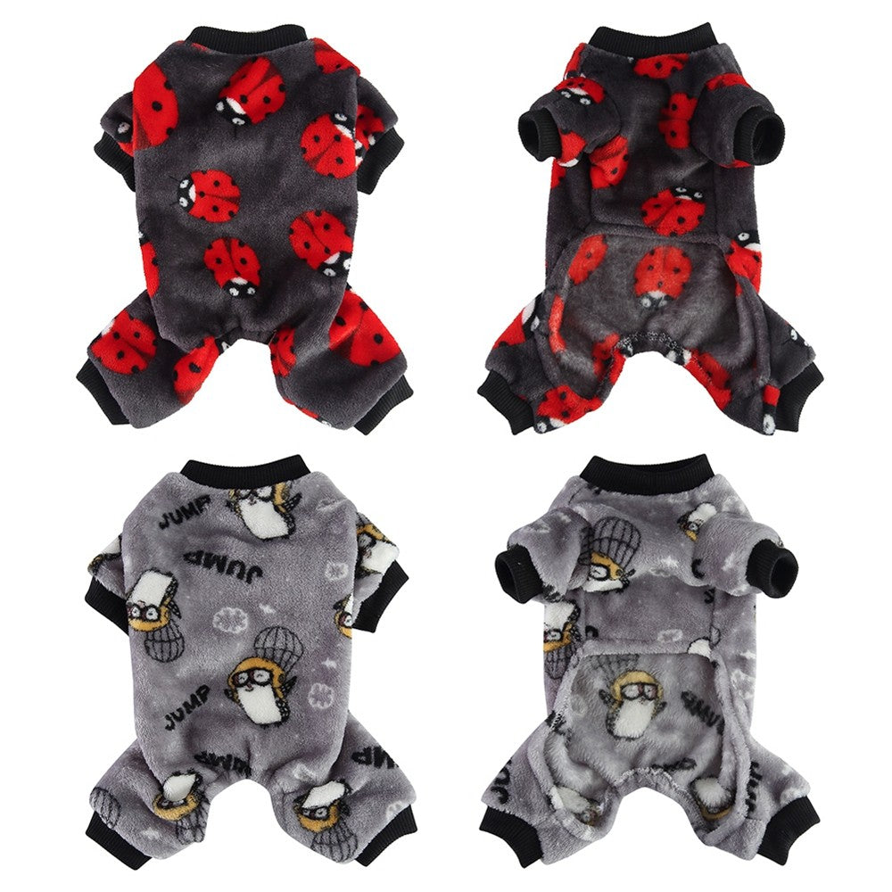 Plush Autumn Dog Pajamas