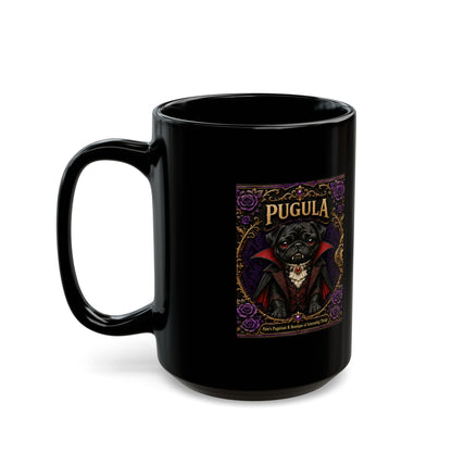 Pugula — Purple Stay Curious Black Mug, 15oz product view