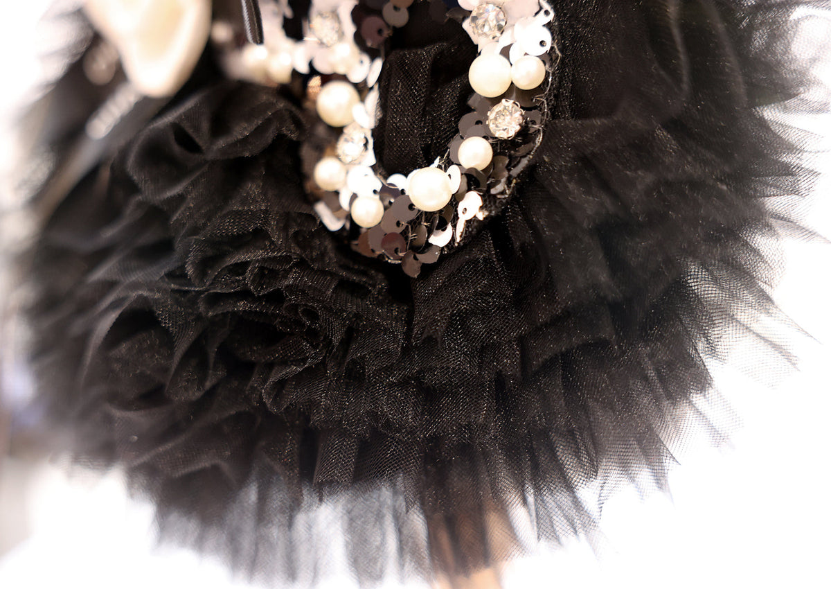 Black Pearl Dog Dress with Tulle Skirt