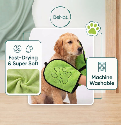 BeNat Double-Pocket Dog Bath Towel