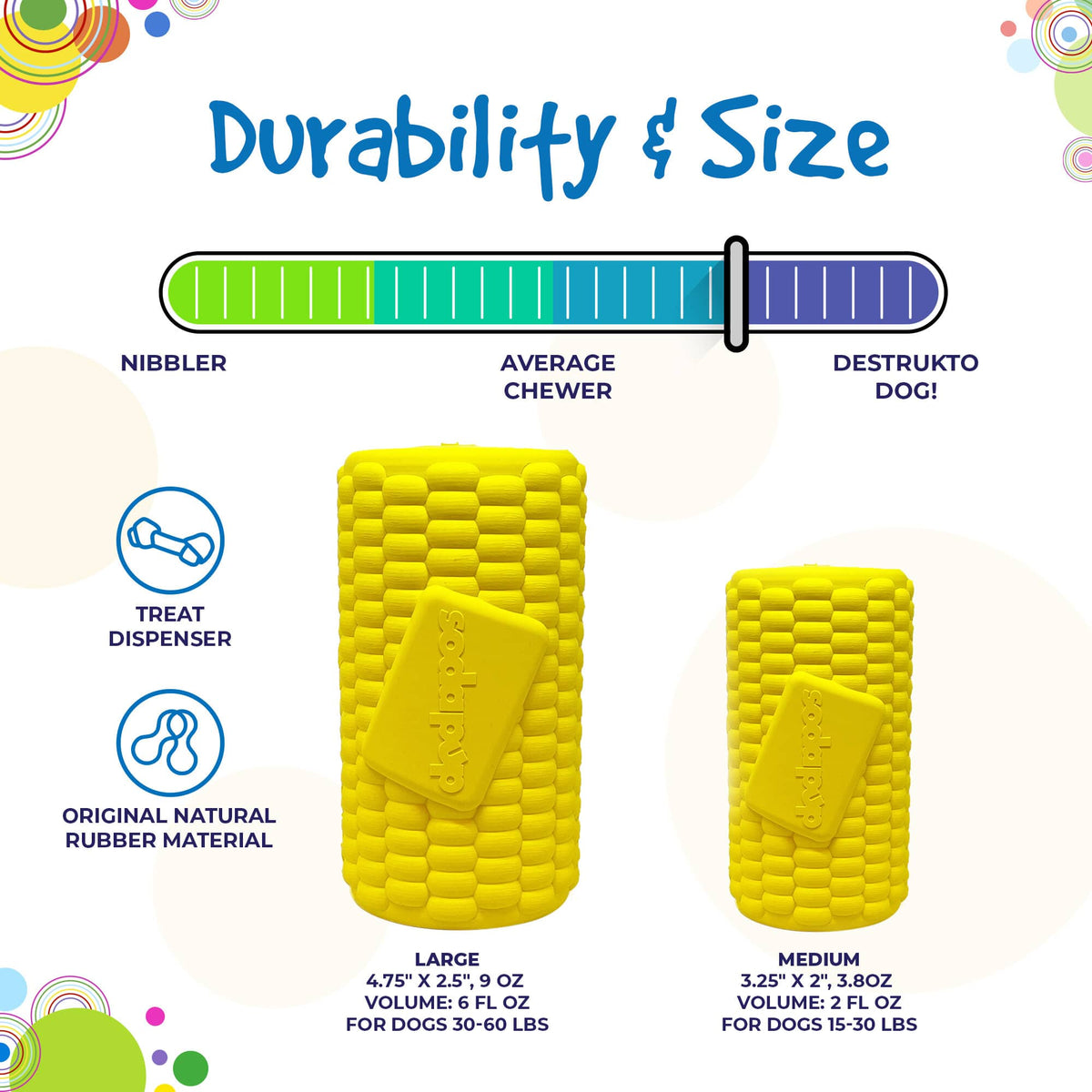 Corn on the Cob Dog Treat Toy