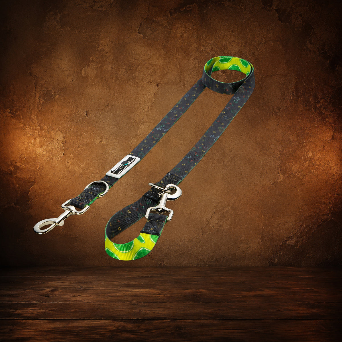 The Taco Tuesday Rambler — Retro Dog Leash on an antique Pate’s Pugorium backdrop