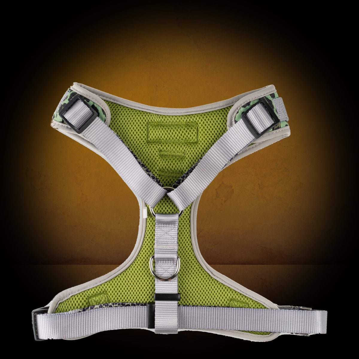 The Wild One — Adjustable Dog Harness on the Pate’s Pugorium antique wood background