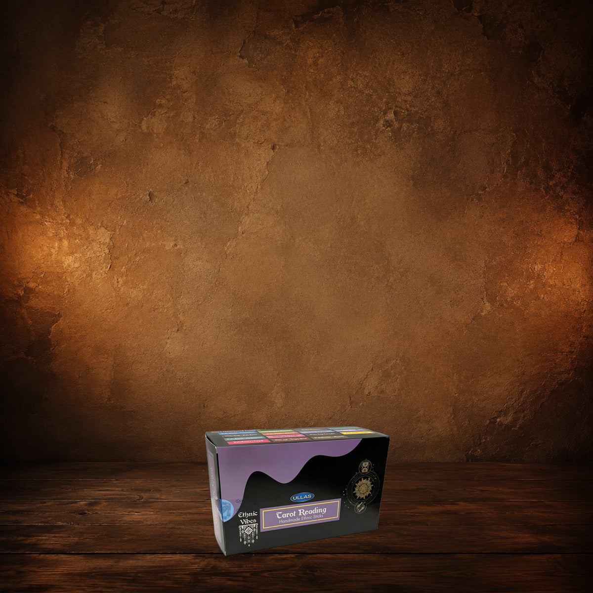 The Tarot Reading Incense Box on an antique Pate’s Pugorium backdrop