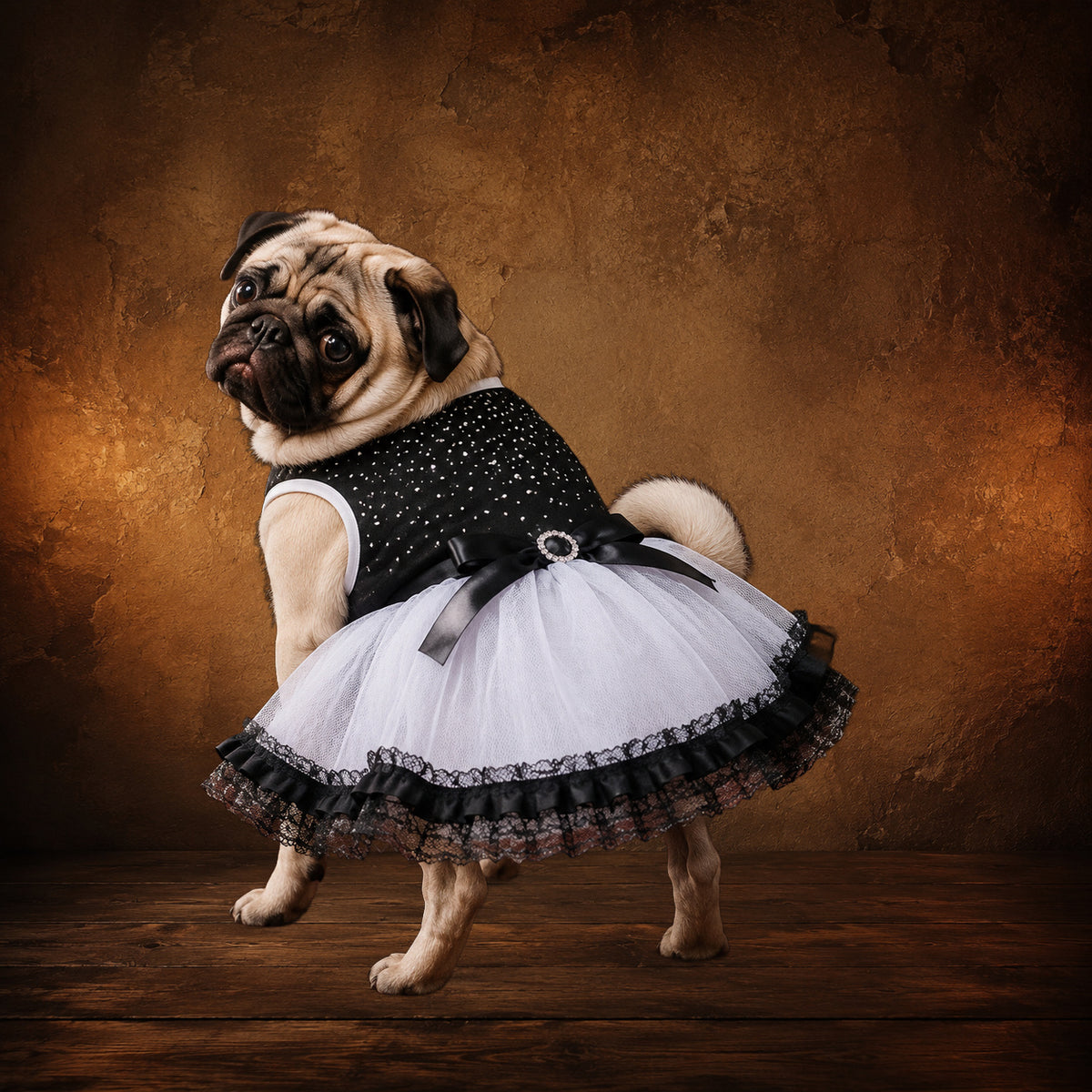 The Summer Parlour Dress on an antique Pate’s Pugorium backdrop