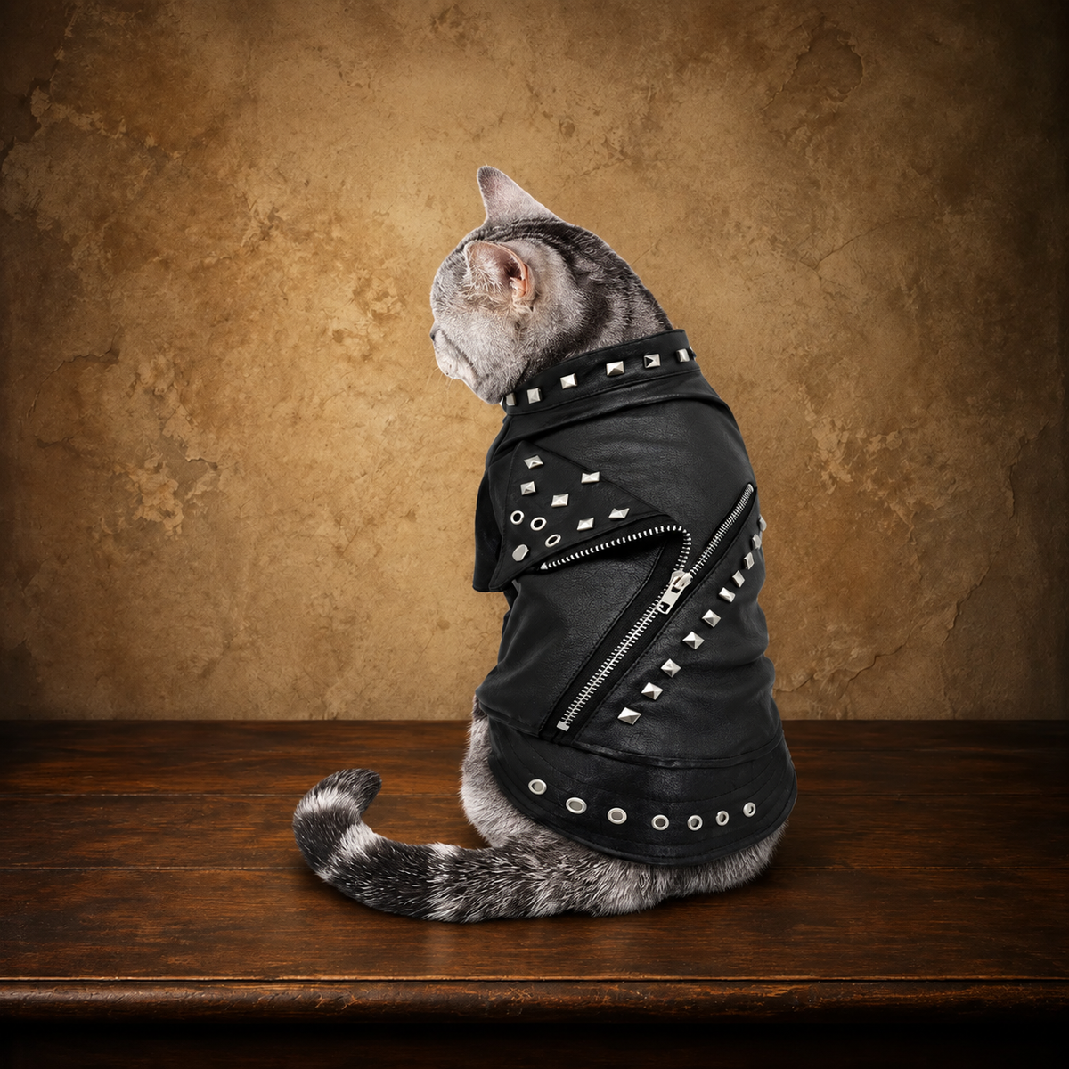 The Midnight Rebel — Studded Dog Jacket