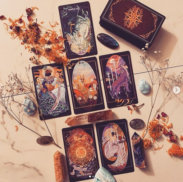 Children of Litha — Black Tarot & Book Set