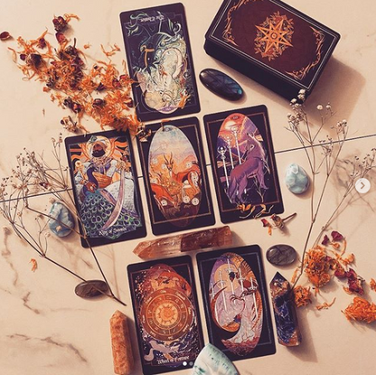Children of Litha — Black Tarot & Book Set