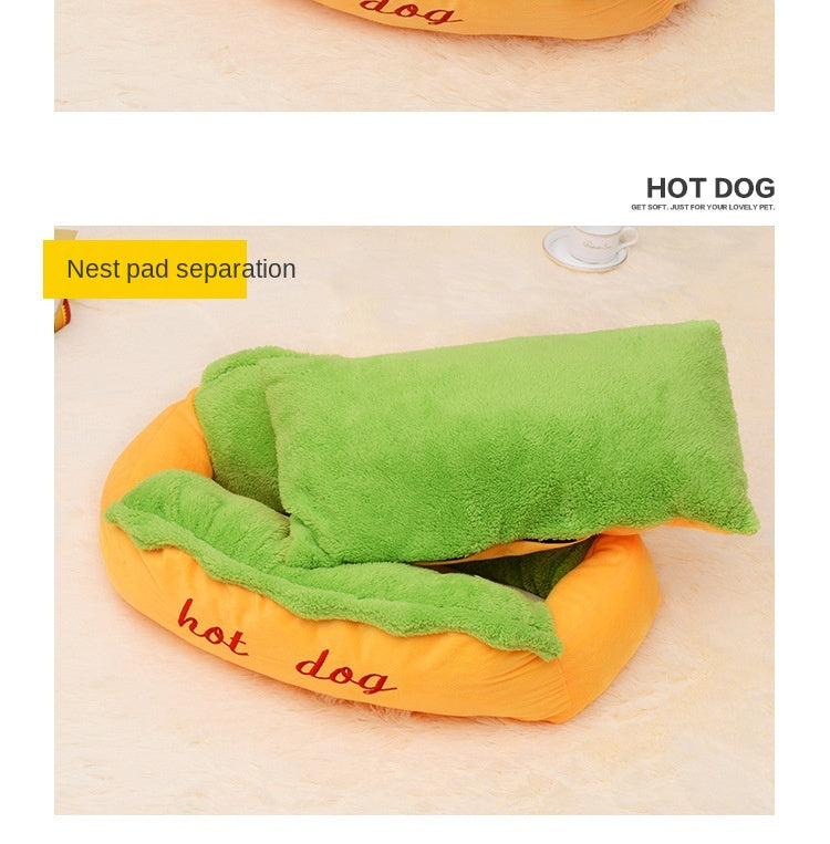 The Frankfurter Fainting Couch — Hot Dog Pet Bed