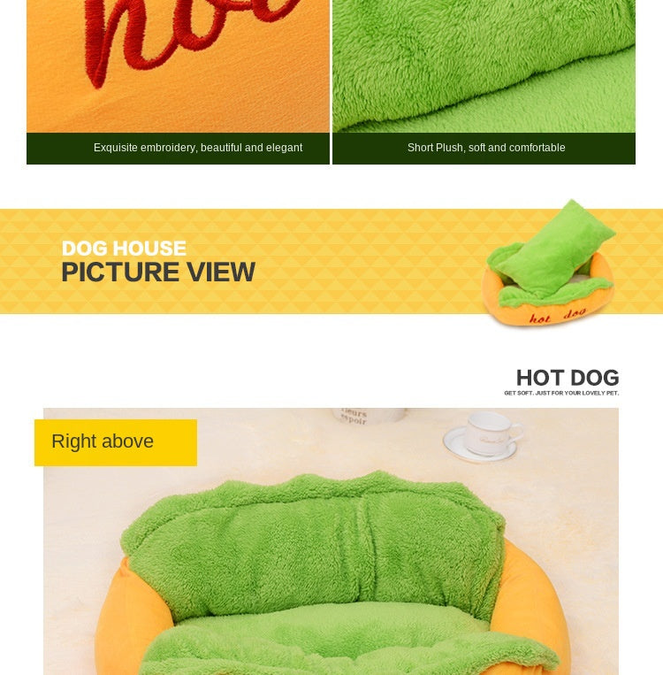 The Frankfurter Fainting Couch — Hot Dog Pet Bed
