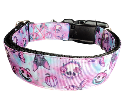 Purple Spooky Season Nylon Dog Collar