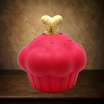 Devil's Food — Cupcake Treat Dispenser on the approved antique plaster and walnut backdrop