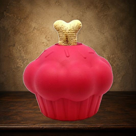 Devil's Food — Cupcake Treat Dispenser on the approved antique plaster and walnut backdrop