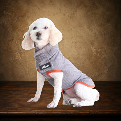 The Old Library Twist Sweater on the approved antique plaster and walnut backdrop