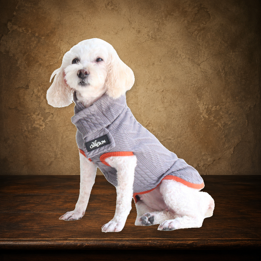 The Old Library Twist Sweater on the approved antique plaster and walnut backdrop