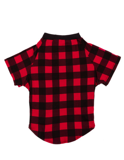 Black & Red Plaid Dog Pajamas