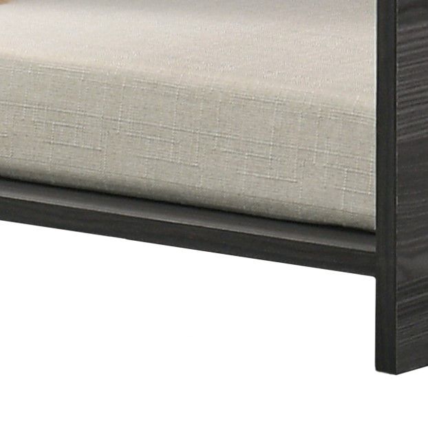 Governess’s Daybed cream cushion and ash-gray frame detail