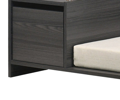 Governess’s Daybed built-in side storage compartment detail