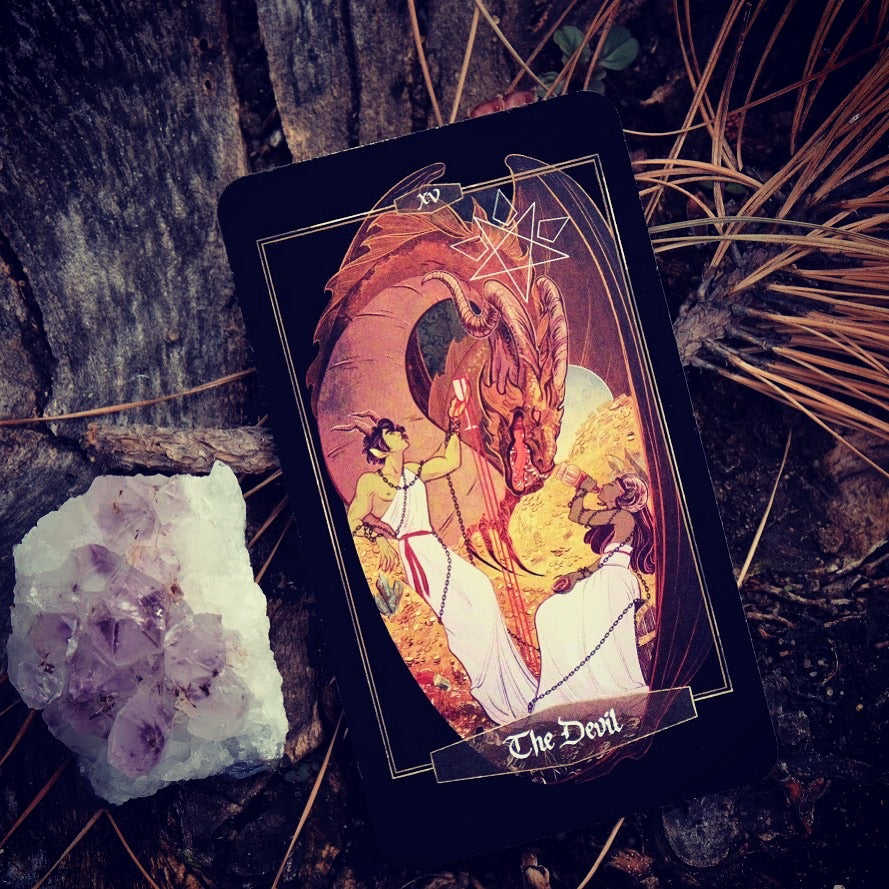 Children of Litha — Black Tarot & Book Set