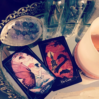 Children of Litha — Black Tarot & Book Set