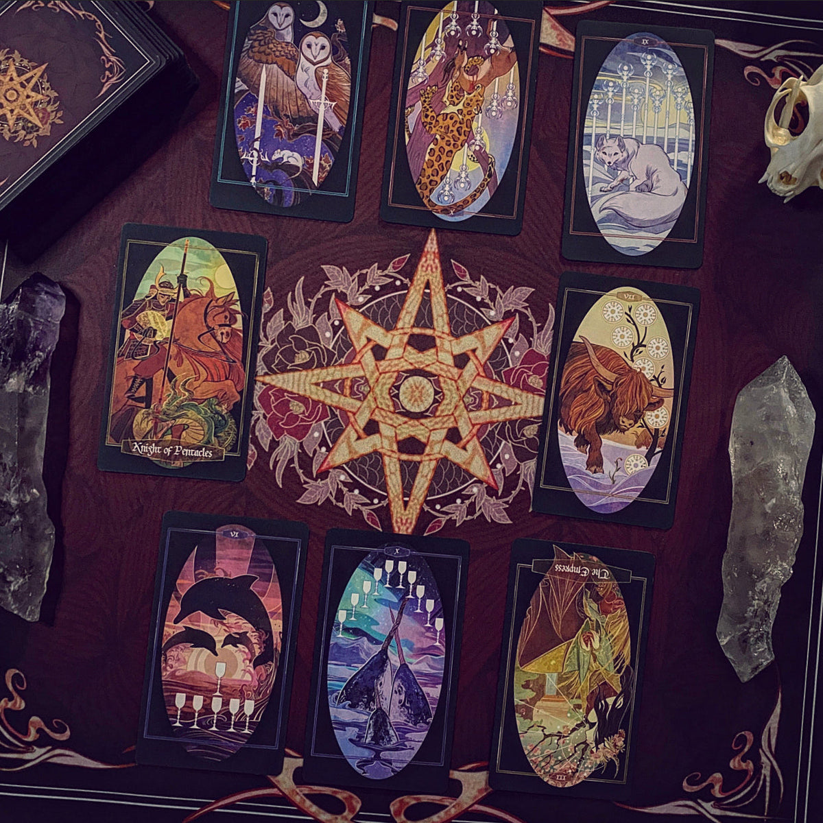 Children of Litha — Black Tarot & Book Set