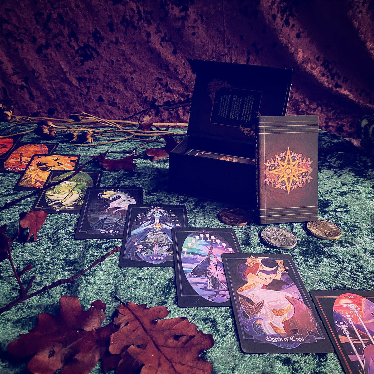 Children of Litha — Black Tarot & Book Set