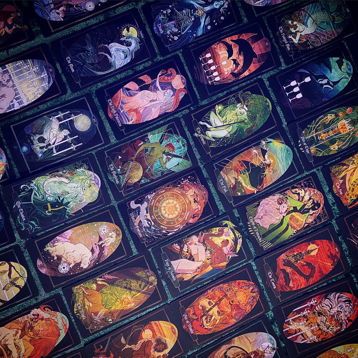 Children of Litha — Black Tarot & Book Set