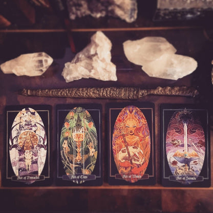 Children of Litha — Black Tarot & Book Set