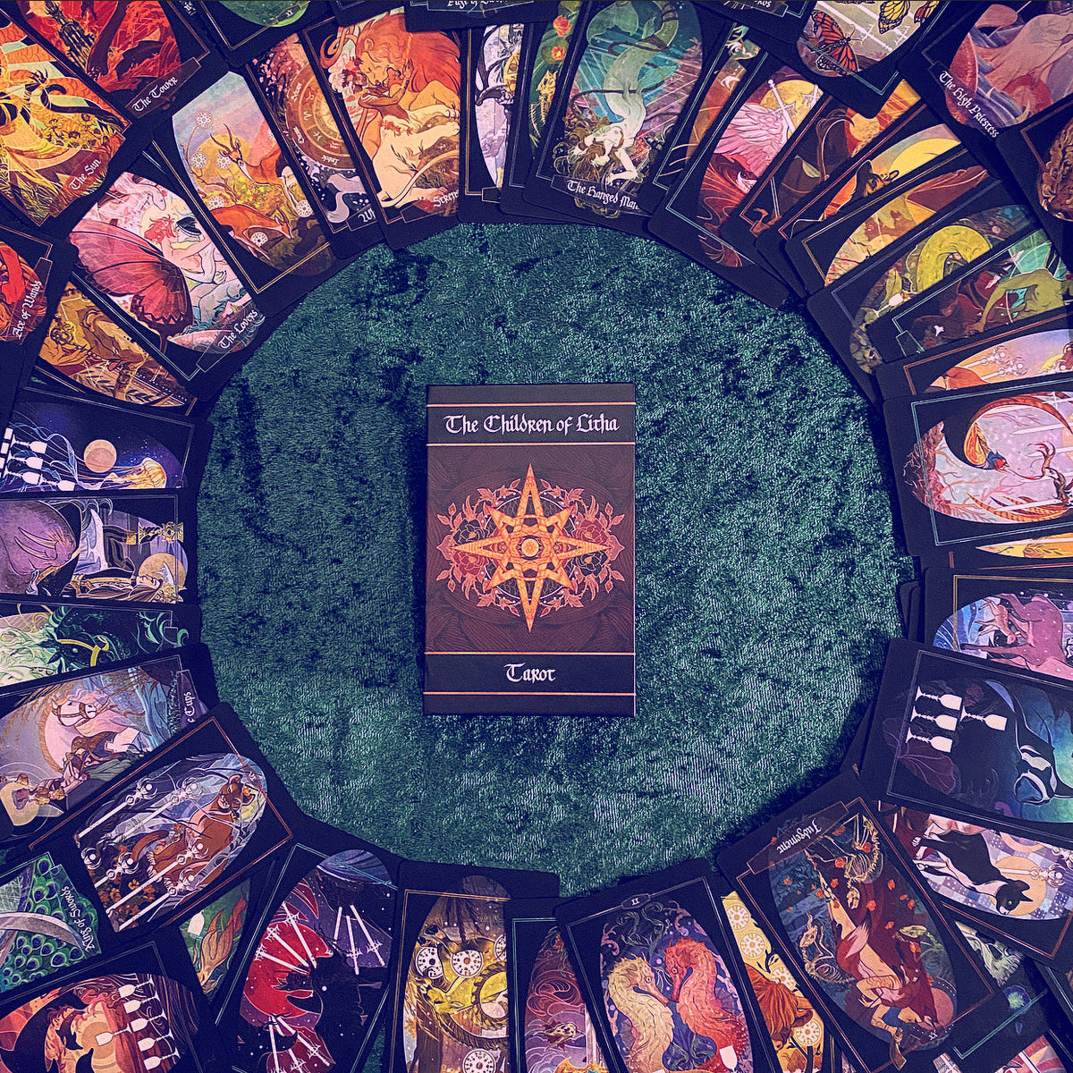 Children of Litha — Black Tarot & Book Set