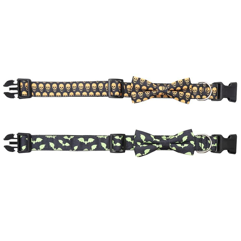 Lamphyface Halloween Dog Collar with Bow Tie