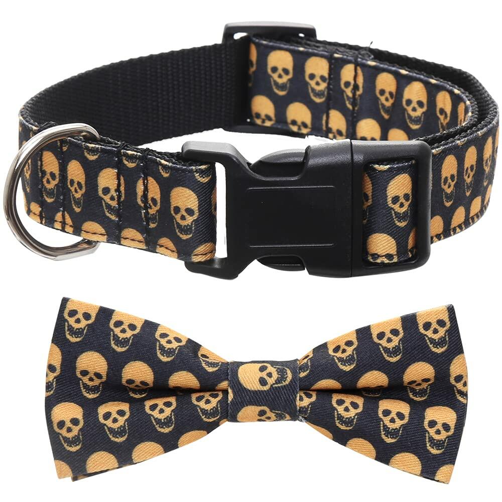 Lamphyface Halloween Dog Collar with Bow Tie
