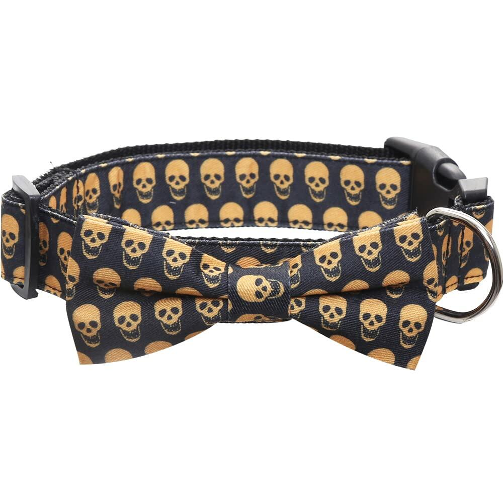 Lamphyface Halloween Dog Collar with Bow Tie