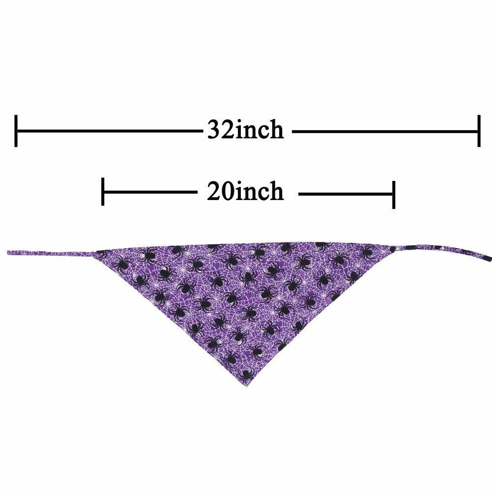 KZHAREEN Reversible Halloween Dog Bandanas — 2 Pack