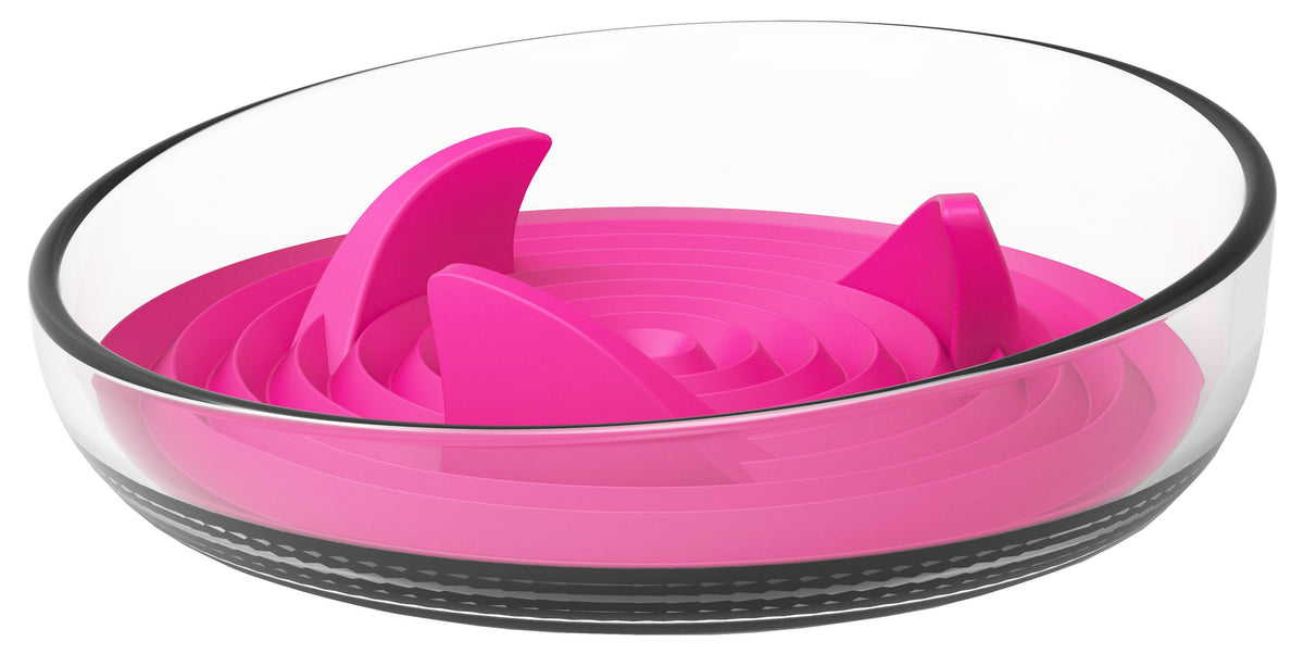 Pet Life Cirlicue Shark Fin Slow Feeder Bowl
