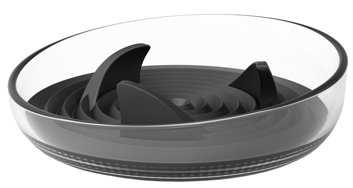 Pet Life Cirlicue Shark Fin Slow Feeder Bowl
