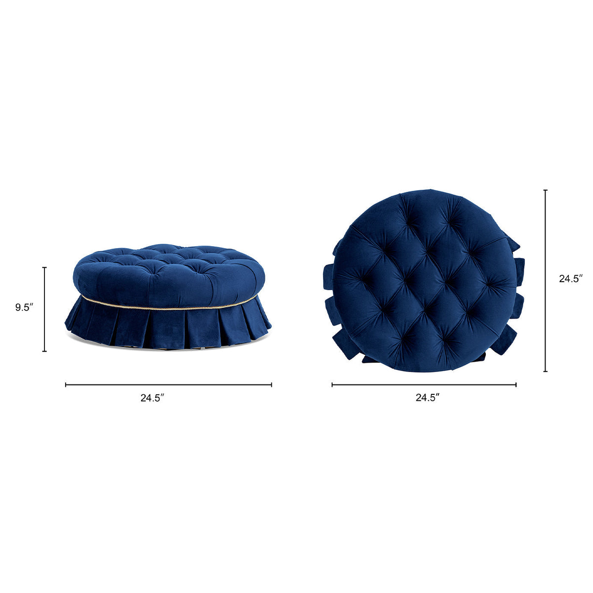 Roquefort Tuffet diameter and height dimensions
