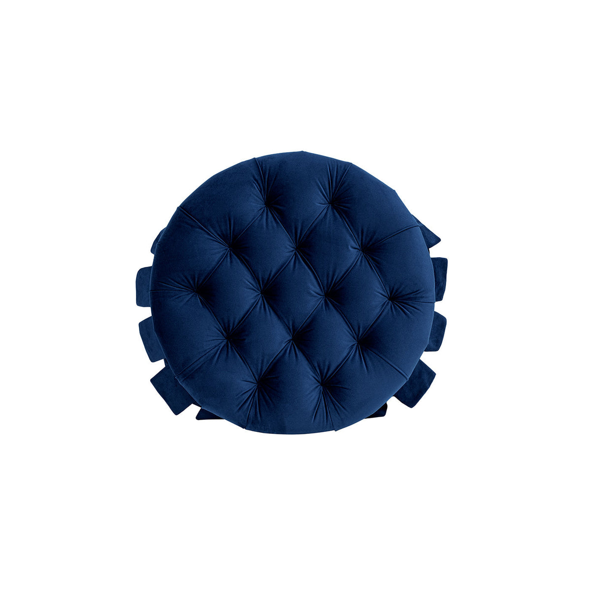 Roquefort Tuffet circular tufted cushion top view