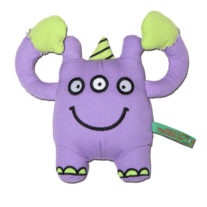 Touchdog Three-Eyed Monster Plush Toy — Purple