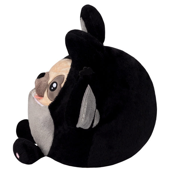 Undercover bat-costume pug plush side view