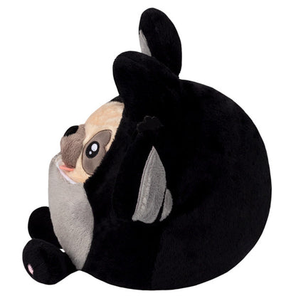 Undercover bat-costume pug plush side view